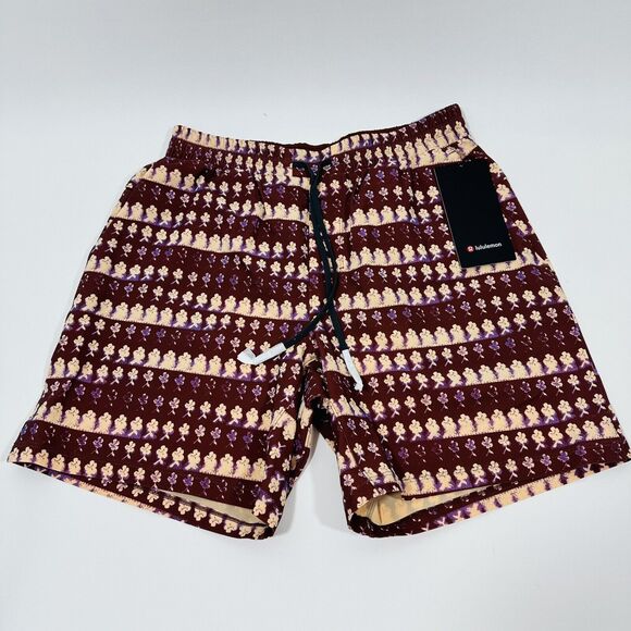 Lululemon Men Sz M Pool Swim Trunk Short 7” IBDB Island Bloom Date Brown NWT $78 - Picture 6 of 9